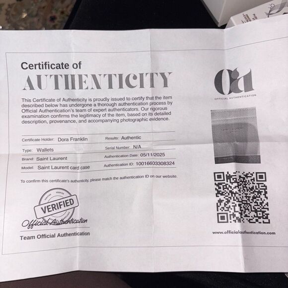 Brand new with coa Saint Laurent Beige Card Holder unisex new with dustbag - Picture 8 of 11